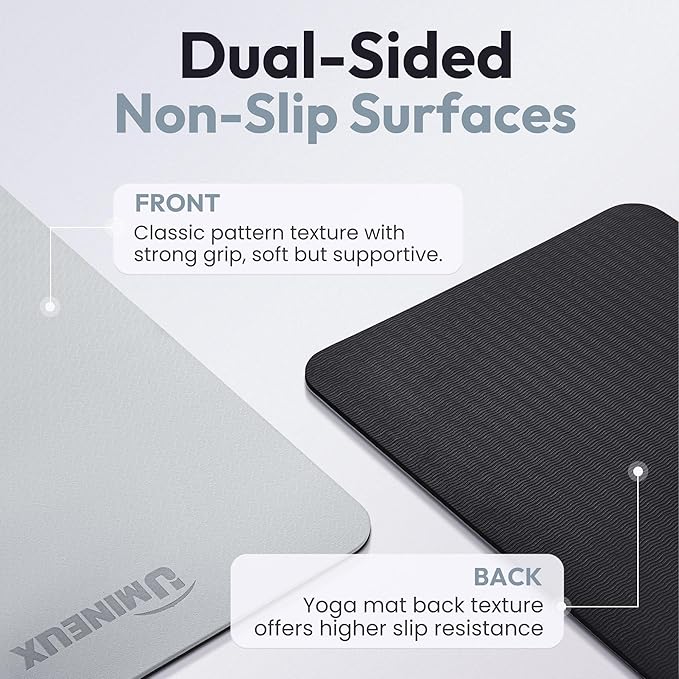 UMINEUX Extra Thick Yoga Mat, 10MM (2/5") Yoga Mat Non Slip, POE Yoga Mats for Women Men, 72"x24", Great for Workout, Yoga, Pilates, Fitness & Floor Exercises