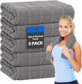 HOMERHYME Microfiber Gym Towels, 5 Pack Yoga Towels, 16 x 27 Inch Quick Dry Hand Towels, Absorbent Towel Set for Fitness Workout Beach Travel Sweat, Home Gym Accessories for Women & Men