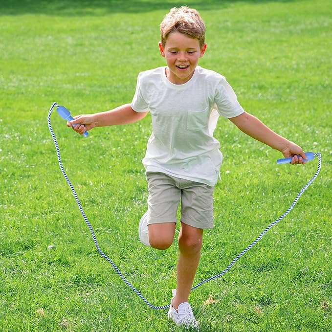 10 Pack Kids Jump Rope, Colorful Nylon Skipping Ropes for Children, 7.87FT Adjustable Length, 5.51IN Handles, Lightweight Skipping Ropes Set for Indoor & Outdoor Play Fitness School Activities