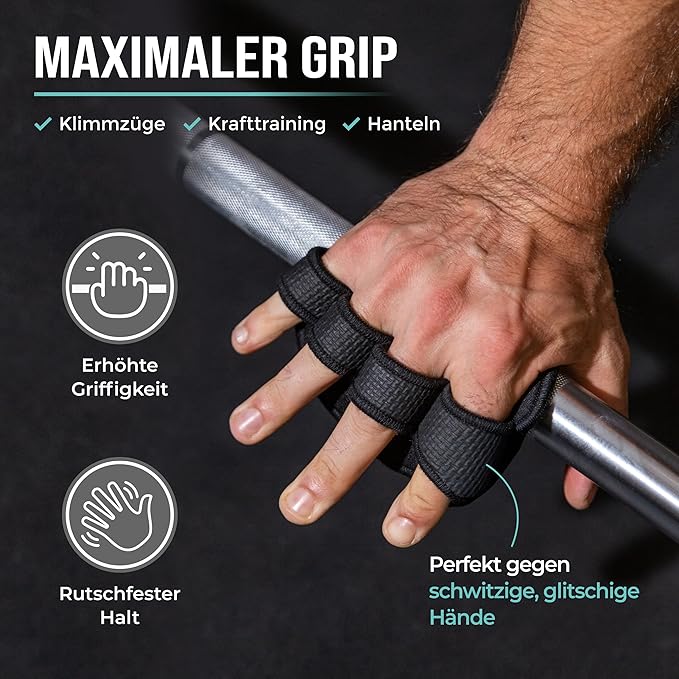PULLUP & DIP Neoprene Grip Pads Lifting Grips, The Alternative to Gym Workout Gloves, Lifting Pads for Weightlifting, Calisthenics & Powerlifting, No More Sweaty Gym Gloves
