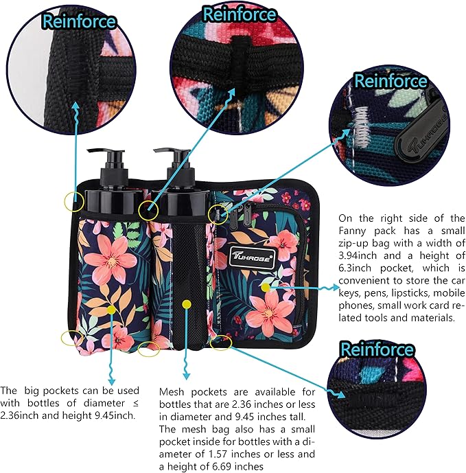Tuhaoge Massage Bottle Bag Massage Oil Holster Lotion Holster Massage Therapist Massage Oil Holster Massage Lotion (TH3KD-SL46BH)