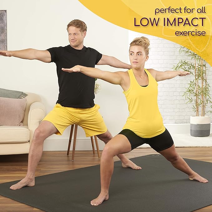 Large Yoga Mat 6'x4'x8mm Extra Thick, Durable, Eco-Friendly, Non-Slip & Odorless Barefoot Exercise and Premium Fitness Home Gym Flooring Mat by ActiveGear