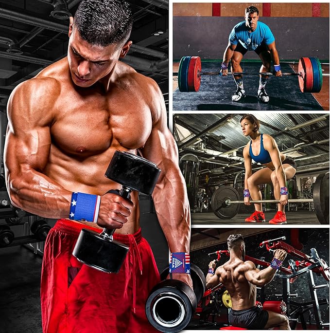 WYOX Wrist Wraps For Weight Lifting With Thumb Loop & power lifting Wrist Straps For Bench Press and Pushups Training Support and Protection Wrist Support for bodybuilding