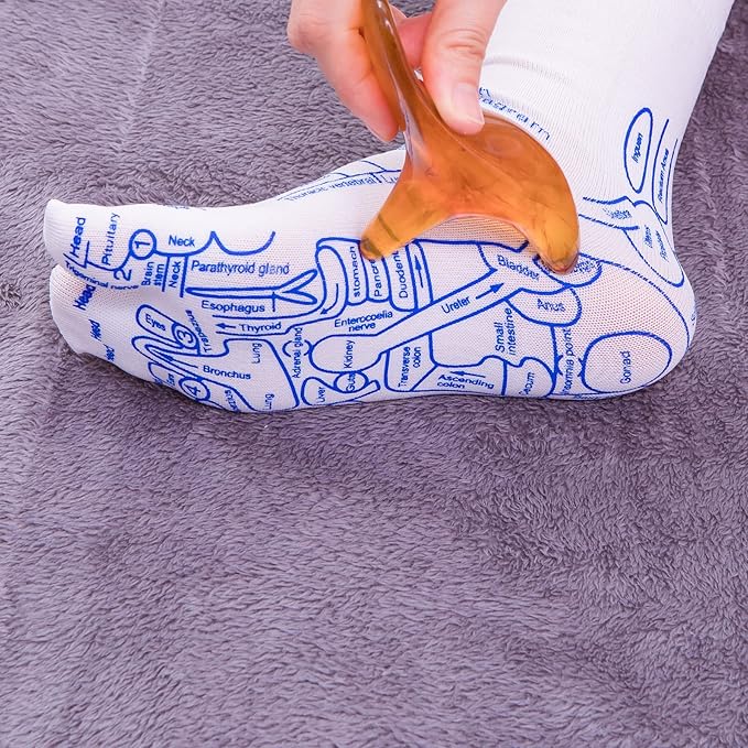 Broman Reflexology Socks with Trigger Point Massage Tool, Foot Pain Relief Remedy for Foot Massage,Women's Size
