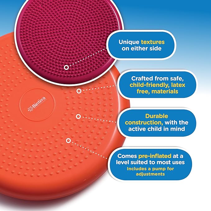Inflated Stability Wobble Cushion, Including Free Pump/Exercise Fitness Core Balance Disc