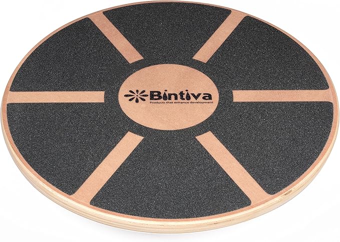bintiva Wood Balance Board for Fitness Rehab Balance and Stability Training