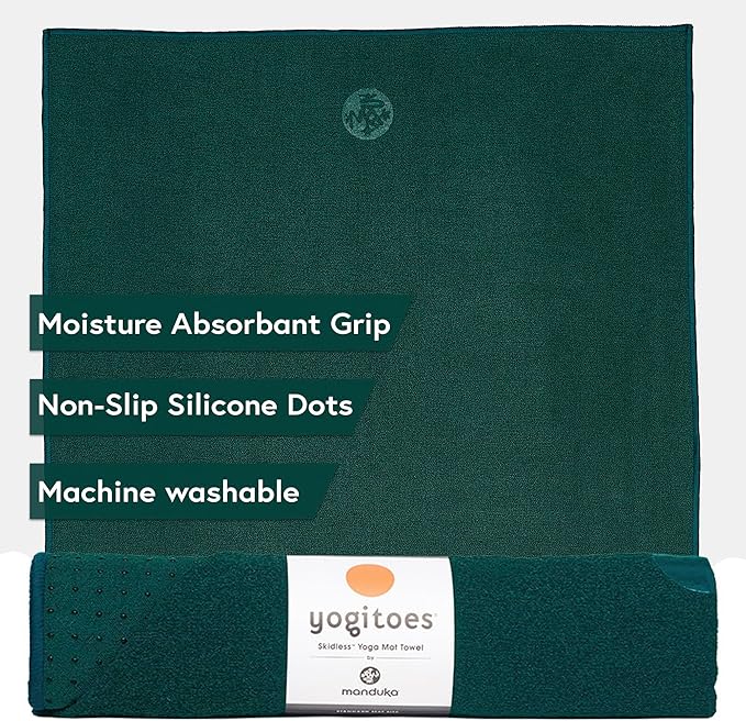 Yogitoes Yoga Hand Towel - Quick Drying Microfiber, Lightweight, Easy for Travel, Use in Hot Yoga, Vinyasa and Power, 16 Inch (40cm)