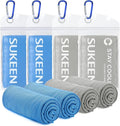 Sukeen 4 Pack Cooling Towels (40"x12"),Ice Towel,Soft Breathable Chilly Towel,Microfiber Towel for Yoga,Sport,Running,Gym,Workout,Camping,Fitness,Workout & More Activities