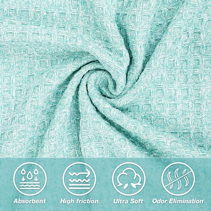 Hot Yoga Towel,Microfiber Yoga Mat Towels Non Slip for Hot Yoga Absorbent Microfiber Sweat Anti-Slip Cover,Bikram,Pilates,Exercise,Fitness 28 inch X 72 inch Blue Green 2 Pack