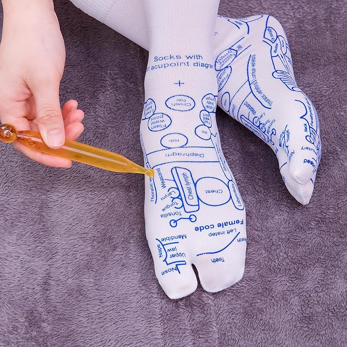Broman Reflexology Socks with Trigger Point Massage Tool, Foot Pain Relief Remedy for Foot Massage,Women's Size