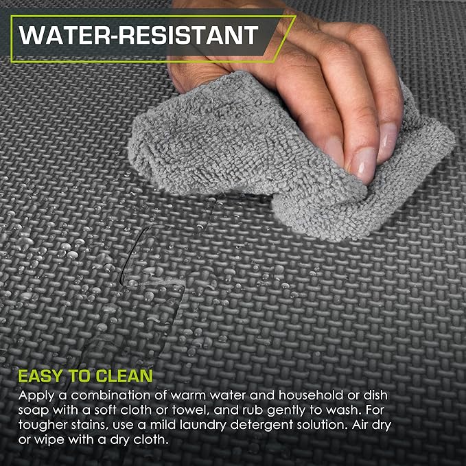 ProsourceFit Extra Thick Puzzle Exercise Mat 1", EVA Foam Interlocking Tiles for Protective, Cushioned Workout Flooring for Home and Gym Equipment, Grey 3-pack