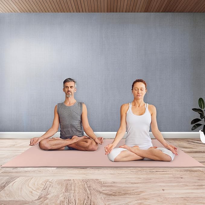 Large Yoga Mat - 6’x4’ Wide Exercise Mat - 8mm Thick Waterproof Non-Slip Workout Mat - Gym Flooring for Home Gym Studio Workouts, Pilates, Stretching and Meditation - Fitness Mat by Wakeman