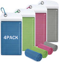 4 Pack Cooling Towels (40"x12"), Soft Breathable Cooling Towels for Neck and Face, Microfiber Workout Towels for Yoga, Golf, Running, Hiking & More Activities