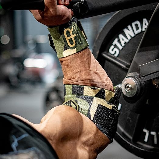 Elbow Wraps for Weightlifting - Heavy Duty Construction, 25% More Elasticity, Reinforced Stitching, Extra Wide Fastener, Easy to Adjust, (Digital Green Camo)