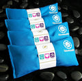 Yoga Eye Pillows - Unscented Eye Pillows - Namaste Hot Cold for Stress, Meditation, Spa, Relaxation Gifts - Made in USA by Happy Wraps - Set of 4 - Turquoise Cotton