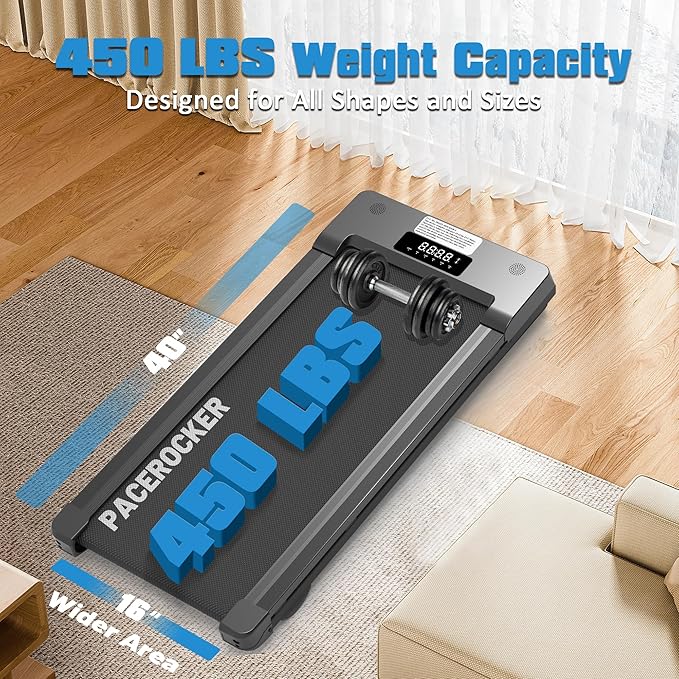 Walking Pad Treadmill with 12% 9-Level Auto Incline, 450 lbs Capacity Bluetooth Speaker Under Desk Treadmills for Home Hiking, 5 MPH