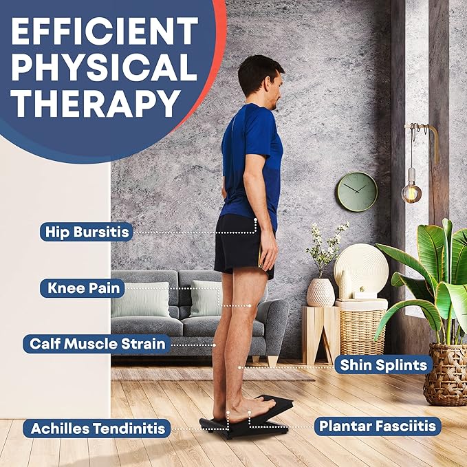 Calf Stretcher Slant Board - Adjustable Slant Board for Calf Stretching, Non-Slip Foot Incline Board - Portable Stretch Board Equipment for Ankle, Achilles Tendon, Knee, Posture Exercise