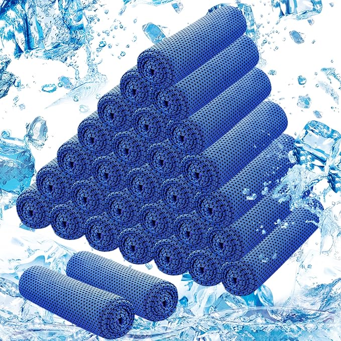 30Pack Cooling Towels for Neck and Face (40"x12"), Ice Microfiber Cooling Towels Bulk for Workout Chill Sweat Towels Cooling Neck Wraps for Gym Yoga Golf Running Sport