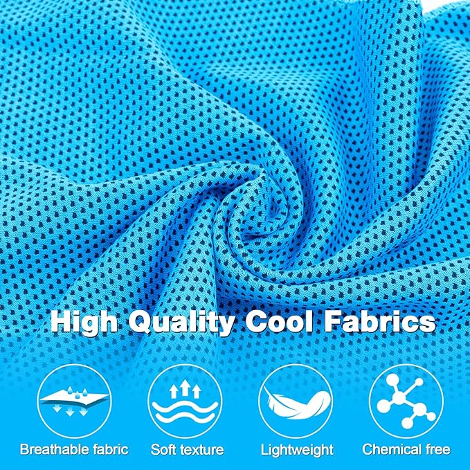 MENOLY 10 Pack Cooling Towels, Sweat Towels Cooling Towels for Neck and Face, Microfiber Towel Soft Breathable Towel for Gym, Yoga, Camping, Running, Fitness, Workout & More Activities(32"x12")