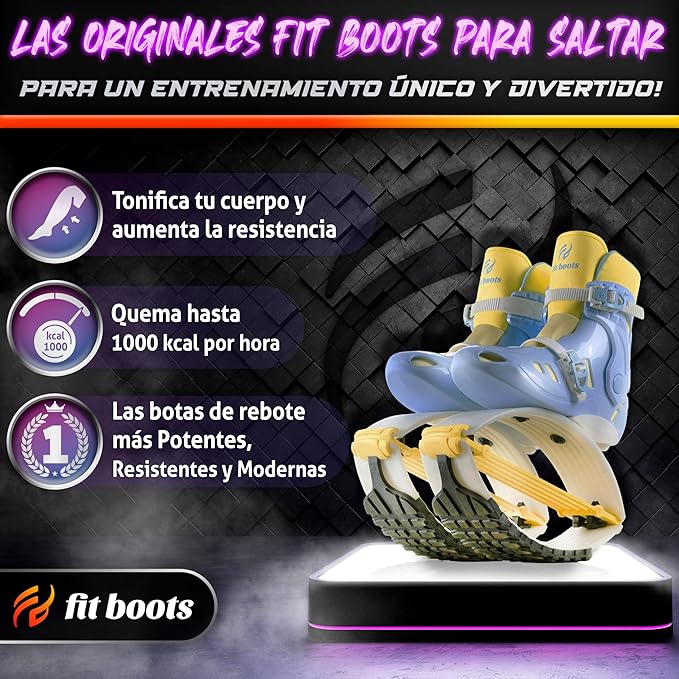 FIT BOOTS for Women Exercise - Premium Moon Shoes for Jumping, Kangaroo Shoes for Training, Cardio & Fun, Joint-Friendly, Rebounder Jumps Boots for Adults & Kids, Bouncy Workout (Women-Yellow)