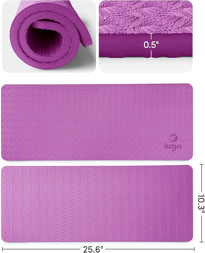 IUGA Yoga Knee Pads Cushion Non-Slip Knee Mat for Elbows Wrist Pain in Yoga Planks Floor Exercises Portable Extra-thick Cushioning