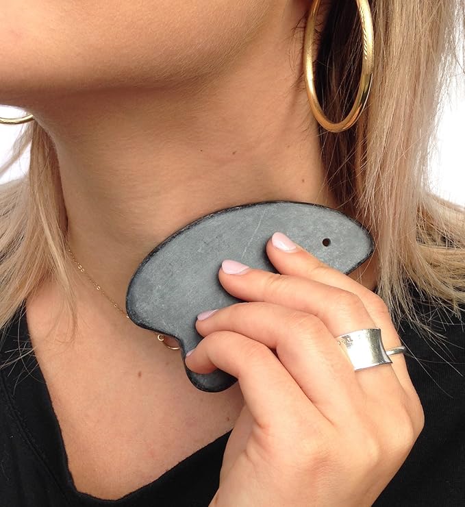 Bian Healing Stone Heart Gua Sha & Massage Cream Kit by Jadience: Myofascial Therapy Tool | Muscle Joint Topical Analgesic | Natural Tension Relaxer for Body Pain Relief & Scar Treatment