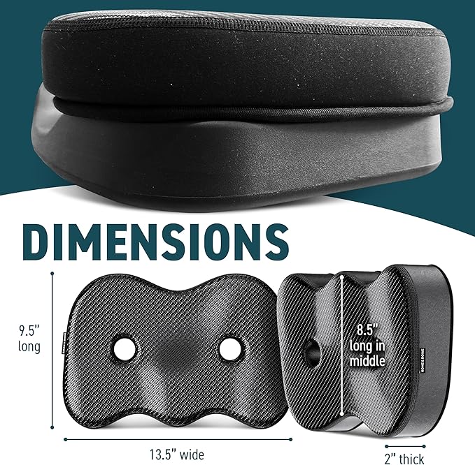 Rowing Machine Seat Cushion Compatible with Concept 2 Rower - Seat Pad for Comfort & Support - Also Fits Hydrow, Peloton & More - Rowing Accessories