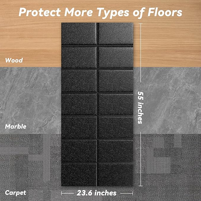 Walking Pad Mat for Carpet and Hardwood Floors, 1/4" Thick Foldable Treadmill Mat for Floor Protection, Non-Slip High Density for Bike, Elliptical, Home Gym Use