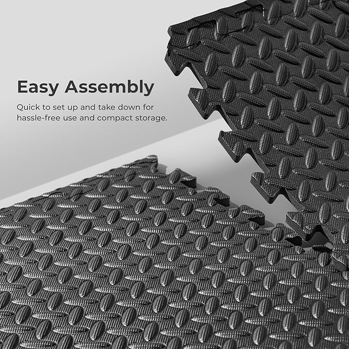 Sunny Health & Fitness Tri-Folding & Puzzle Exercise Mats – Extra Thick, Durable, Non-Slip, Water-Resistant Cushioning for Home Gym, Yoga, MMA, Gymnastics, Cardio, and Core Workouts