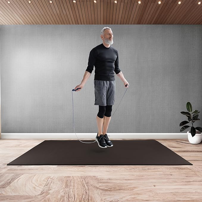 Large Yoga Mat - 6’x4’ Wide Exercise Mat - 8mm Thick Waterproof Non-Slip Workout Mat - Gym Flooring for Home Gym Studio Workouts, Pilates, Stretching and Meditation - Fitness Mat by Wakeman