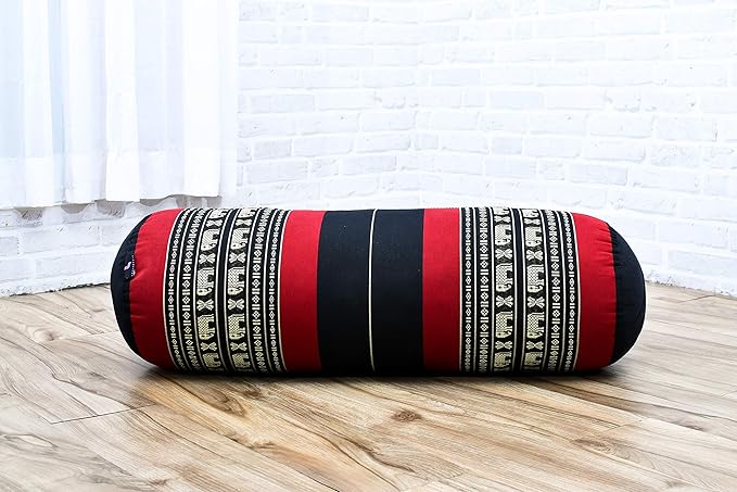 Leewadee Yoga Bolster - Standard Size – Large Meditation Cushion, Tube Pillow for Comfortable Reading, Pilates Equipment, Kapok Filling, 24 x 10 x 10 inches
