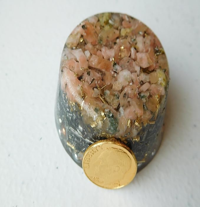 Calcite Strawberry Pink Orgone Generator Energy Accumulator 528Hz/7.83Hz/Advance Harmonics Many Beautiful Ingredients and Colors! (Calcite Strawberry Pink)