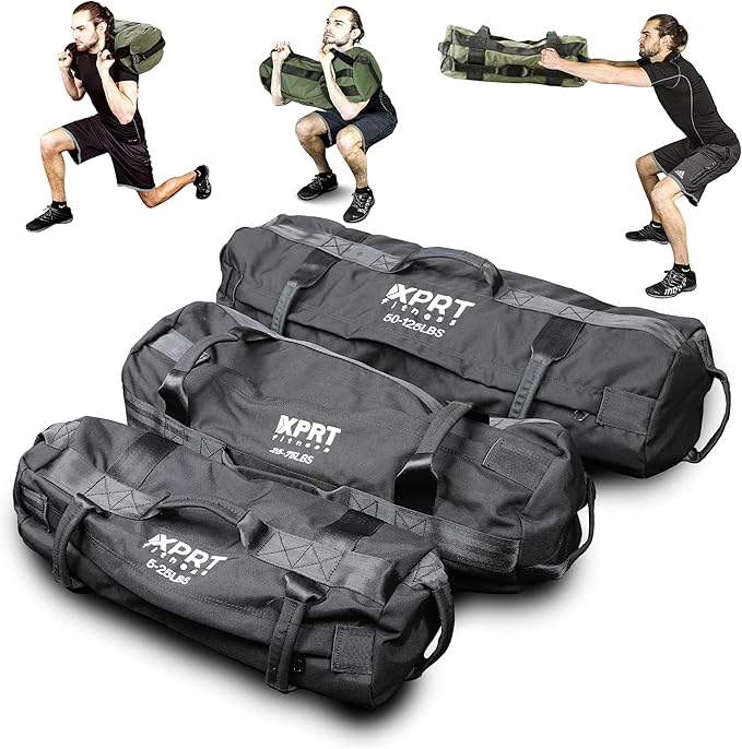XPRT Fitness Workout Sandbag for Heavy Duty Workout Cross Training 7 Multi-positional Handles - Color Army Green/Black/Camo