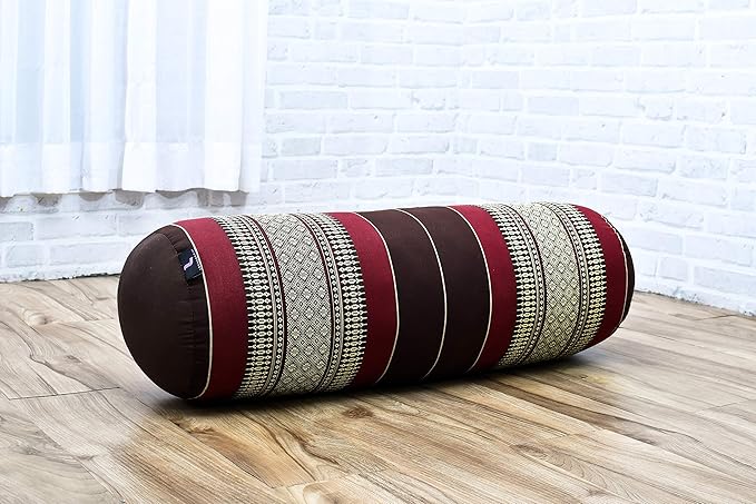 Leewadee Yoga Bolster - Standard Size – Large Meditation Cushion, Tube Pillow for Comfortable Reading, Pilates Equipment, Kapok Filling, 24 x 10 x 10 inches