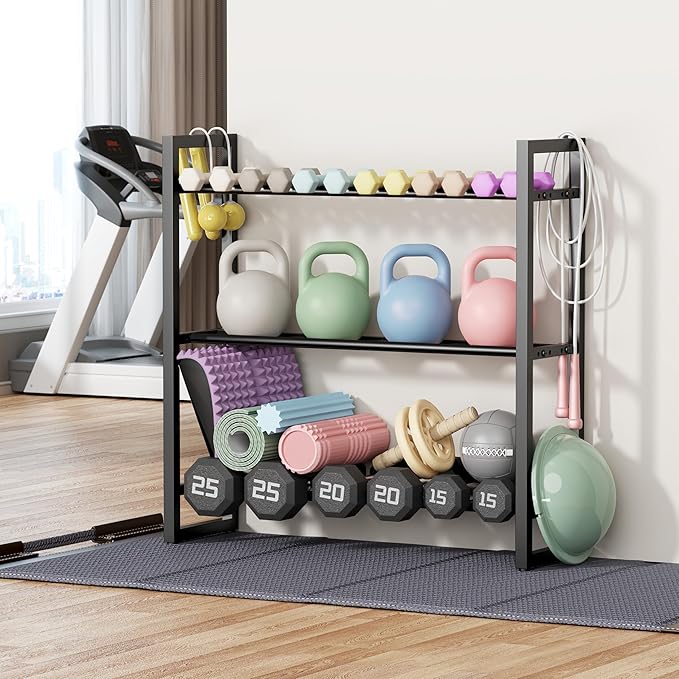1100 lb | 4 Tier，390 lb | 3 Tier Dumbbell Rack, Weight Rack for Home Gym