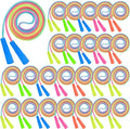 24 Pack Kids Jump Rope, Colorful Gradient Nylon Skipping Ropes for Children, 7.55FT Adjustable Length, Plastic Handles, Lightweight Kids Exercise Ropes for Schools, Events, and Family Fun