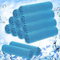 Hosuly 12 Pieces Cooling Towels for Hot Weather Soft Breathable Cold Towel Yoga Towels for Sweat, Sports, Workout, Fitness, Gym, Running, Travel Camping, 12 x 40 Inch (Light Blue)