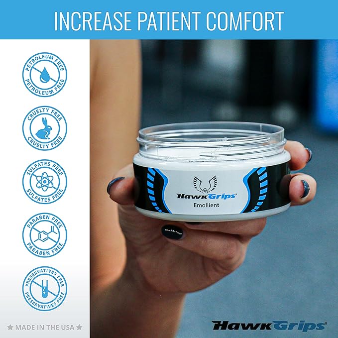 HawkGrips 8oz Massage Emollient, Vanilla, Emollient for IASTM and Massage, Soft Tissue Mobilization & Lubrication for Massage Therapy, Shea Butter, Oil Based, Vegan, Cream Alternative, Pack of 24