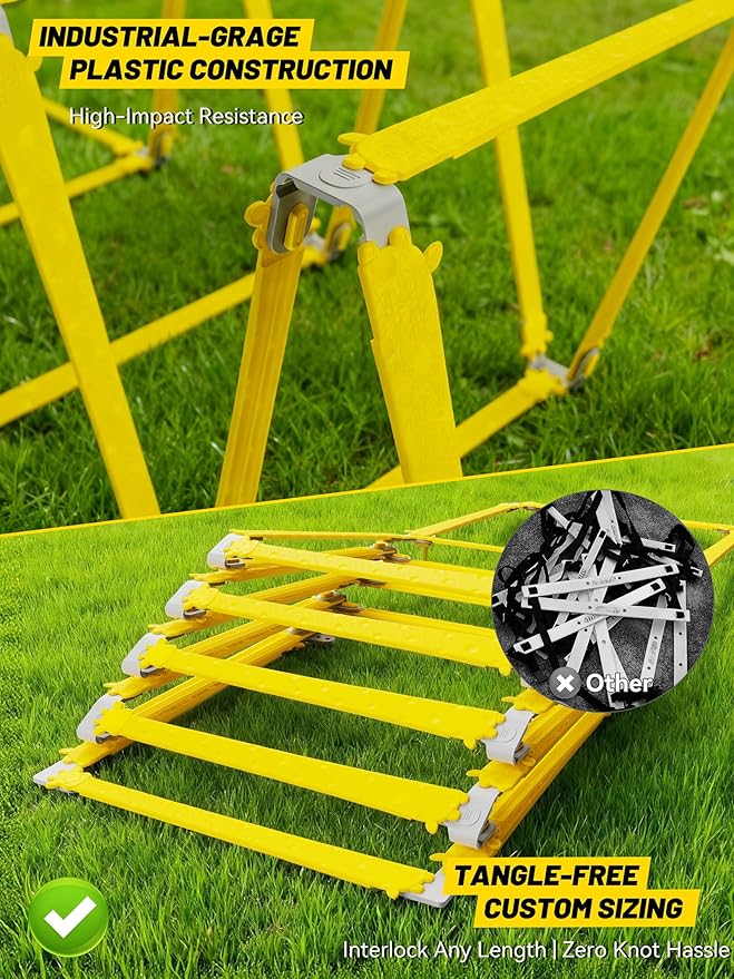 Tangle-Free Agility Ladder for Kids/Athletic – Multi-Use Speed Training Ladder for Footwork Drills/Football/Soccer/Boxing - Agility Equipment for Workout/Exercise/Fitness – 10 Rung