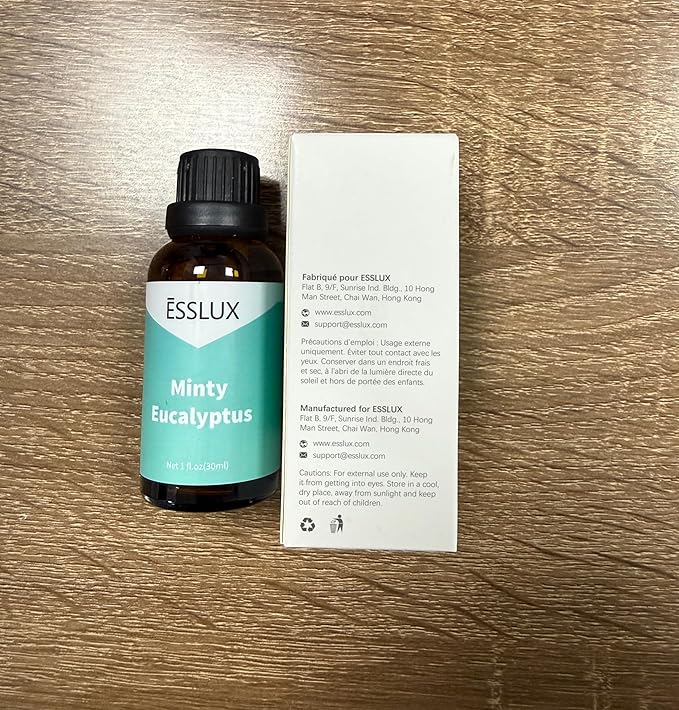 Minty Eucalyptus Fragrance Oil - ESSLUX Essential Oils for Diffuser, Candle Soap Making Scents, Fresh Clean Scented Perfume for Humidifier Home Fragrance, 1 fl oz