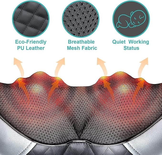 Medcursor Neck Massager - Portable Electric Shiatsu Back Massage Device with Heat, Deep Tissue 3D Kneading Pillow for Muscle Pain Relief, Valentines Day Gifts - Includes Carry Bag (No Battery)