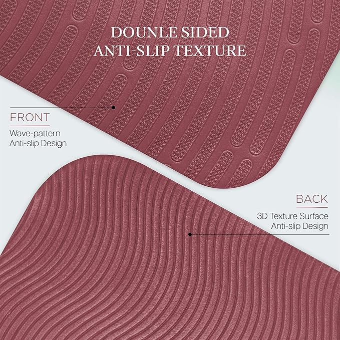 Extra Thick 12mm Exercise Mat – Non-Slip, Joint-Friendly & Cushioned Fitness Mat for Yoga, Pilates & Floor Workouts – Durable, Supportive & Includes Feetlu Classic Strap