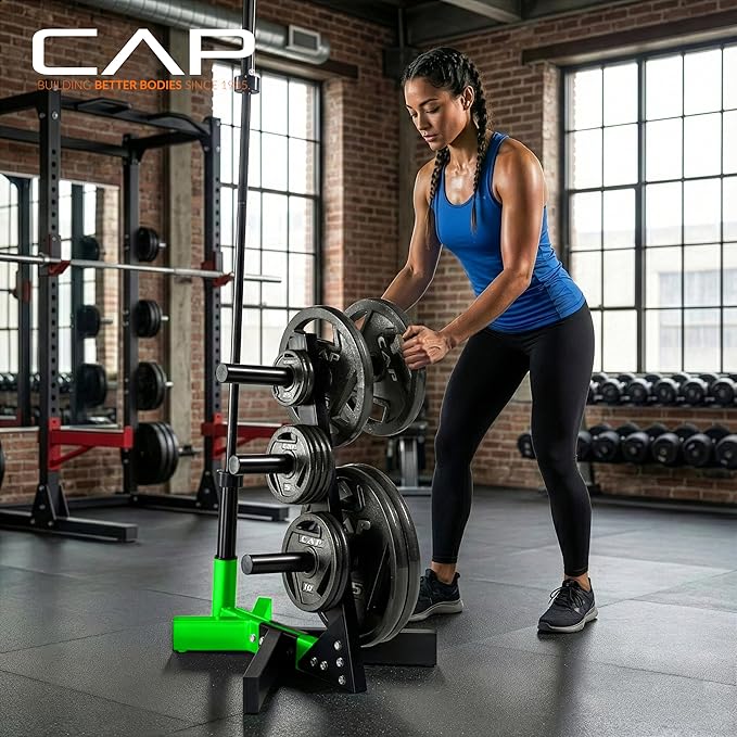 Cap Barbell Olympic Plate Tree Storage Rack, Multiple Colors