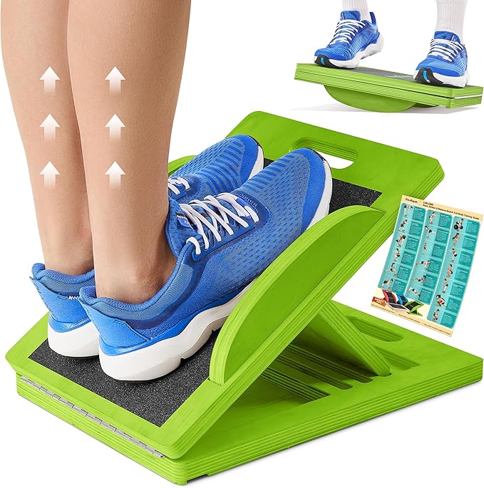 Slant Boards for Exercise – Slant Board with 6 Incline Angles – Transforms Into a Balance Board – Premium Calf Stretcher and Wobble Board for Effective Calf Stretching and Squats