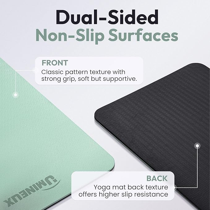 UMINEUX Extra Thick Yoga Mat, 10MM (2/5") Yoga Mat Non Slip, POE Yoga Mats for Women Men, 72"x24", Great for Workout, Yoga, Pilates, Fitness & Floor Exercises