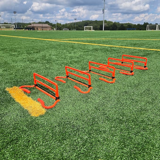 Adjustable Agility Training Hurdles, 5 Height Speed & Jump Hurdles, Portable Sports Equipment for Soccer, Football, Basketball, Kids & Athletes