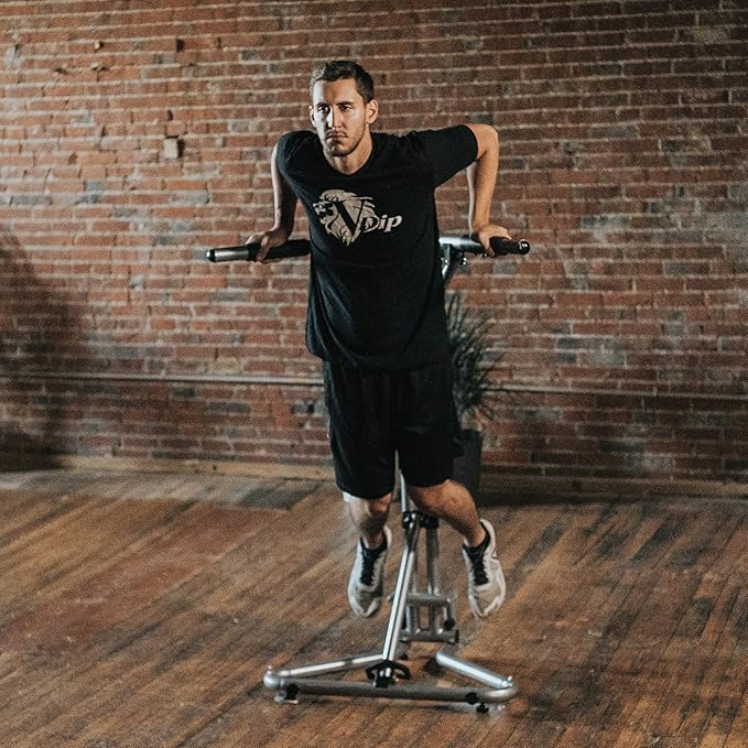 | Patented V-Shaped Equipment for All-Powerful Dips & Resistance Training | Lightweight & Effortless Assembly | Doubles as a Workout Bench|Total Body Workout at Home, Work, Gym