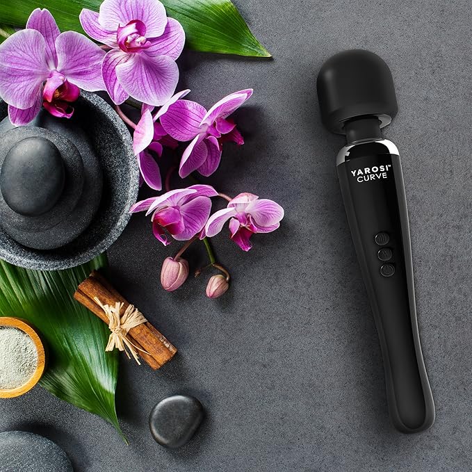Yarosi Curve Therapeutic Device - 8 Powerful Speeds and 20 Patterns - for Muscle Aches and Sports Recovery - Rechargeable - Travel Friendly - Black