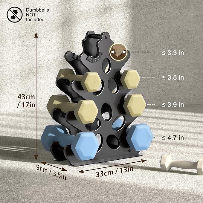 5-Tier | 4-Tier Dumbbell Rack Only Weight Racks For Free Weights Dumbbell Tower (No Dumbbells Rack Only)