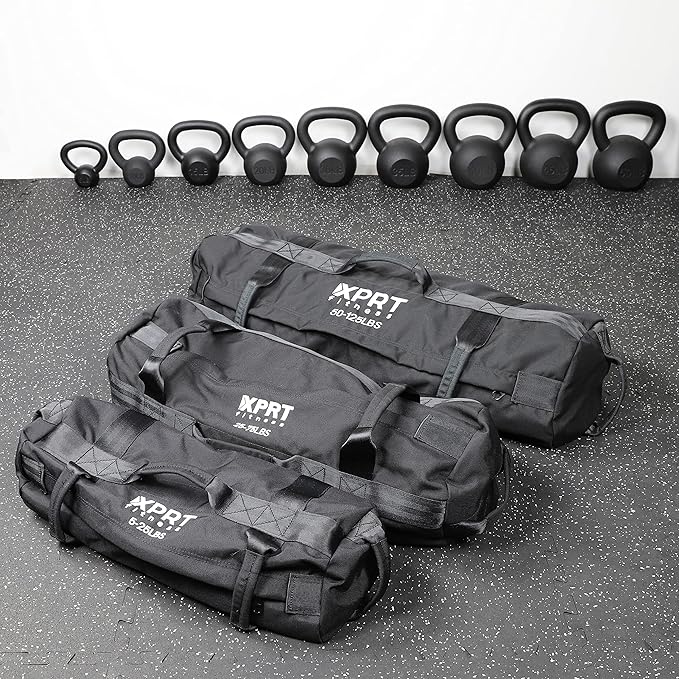 XPRT Fitness Workout Sandbag for Heavy Duty Workout Cross Training 7 Multi-positional Handles - Color Army Green/Black/Camo